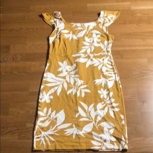Gold and White Floral Dress